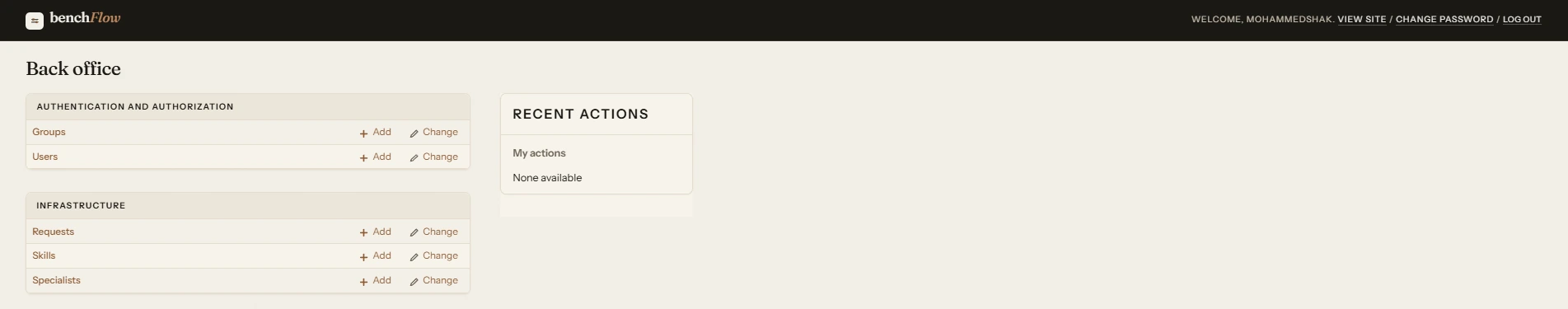 The Django admin, rethemed to match